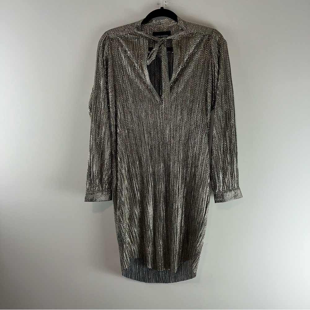 Anthropologie Sabina Musayev Neck Tie Gold Women’s Dress Size S